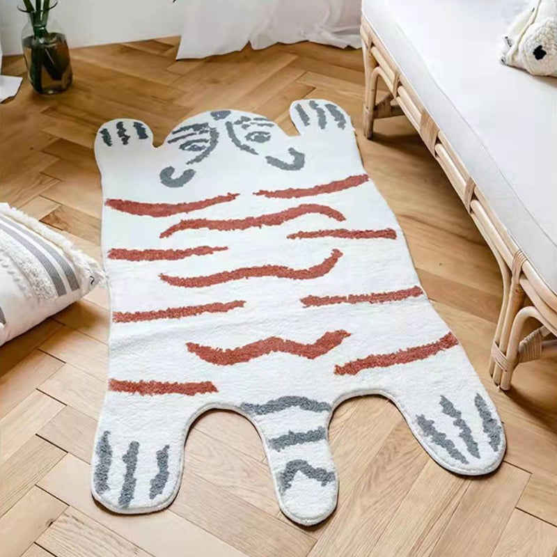 Simplicité Zone Carpet Animaux modernes Modèle de motif Polyester Tache résistant à la tache pour le salon