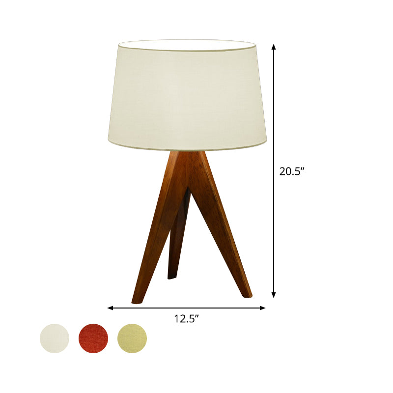 Modernist Flare Reading Light Fabric 1 Bulb Nightstand Lamp in White/Red/Blue for Living Room