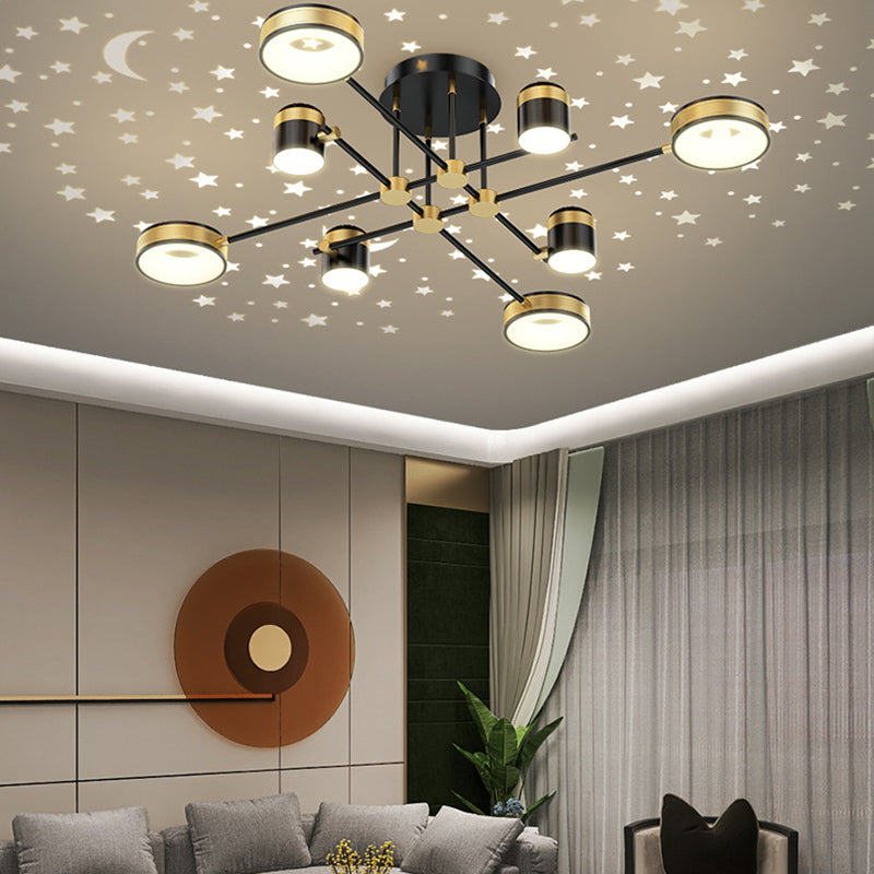 Circular Shape LED Ceiling Lamp Modern Iron Flush Mount for Dining Room Bedroom