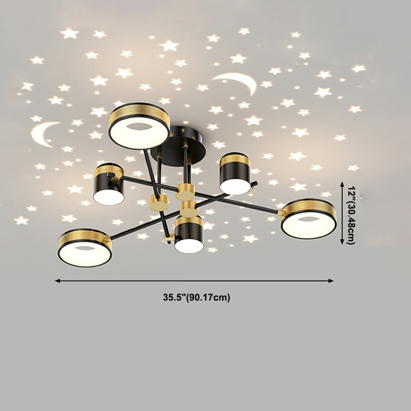 Circular Shape LED Ceiling Lamp Modern Iron Flush Mount for Dining Room Bedroom