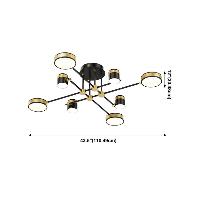 Kreisförmige Form LED -Deckenlampe moderne Eisenspülhalterung für Esszimmer Schlafzimmer