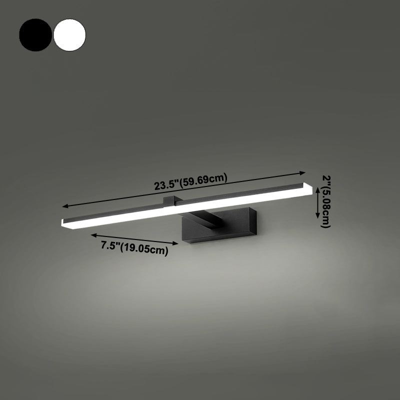 Metal Linear Shade Wall Lighting Modern Style 1-Light Mirror Wall Mount Light Fixture