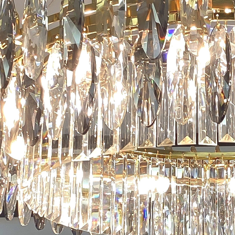 Géométrie de style contemporain Lumières de lustre 6 Lumières lisses de cristal Lumières