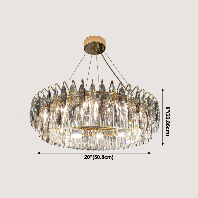 Géométrie de style contemporain Lumières de lustre 6 Lumières lisses de cristal Lumières