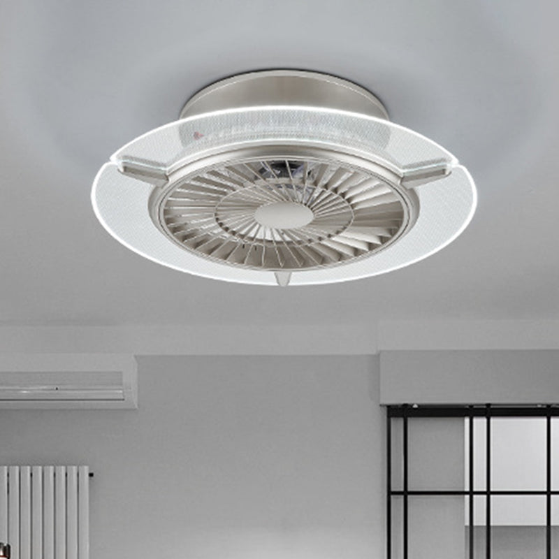 Éclairage de ventilateur de plafond en or / argent modernisme modernisme rond / hexagone semi-mmount pour le salon, 23,5 "de large