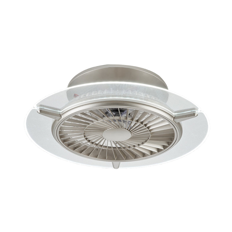 Éclairage de ventilateur de plafond en or / argent modernisme modernisme rond / hexagone semi-mmount pour le salon, 23,5 "de large