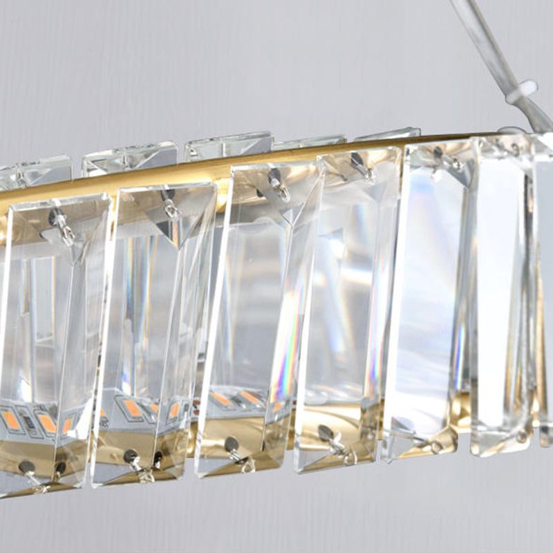 LED simple moderne suspension du pendentif cristallin de cristal circulaire pour le salon