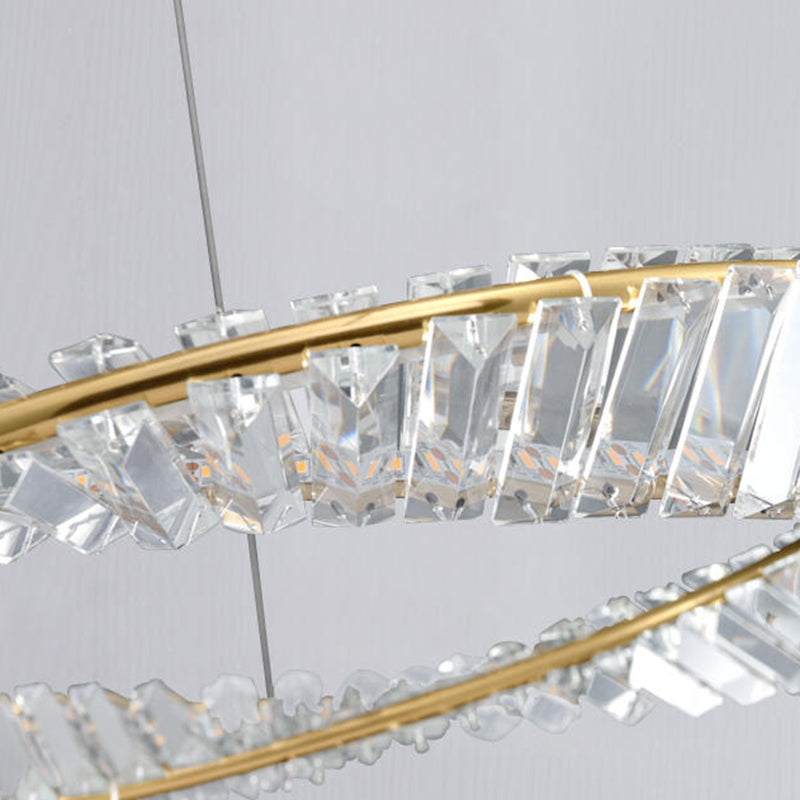 LED simple moderne suspension du pendentif cristallin de cristal circulaire pour le salon