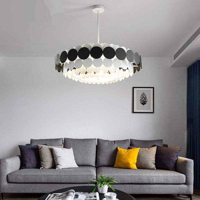 Nordic Style Chandelier Simple Hanging Light with Acrylic Shade for Bedroom