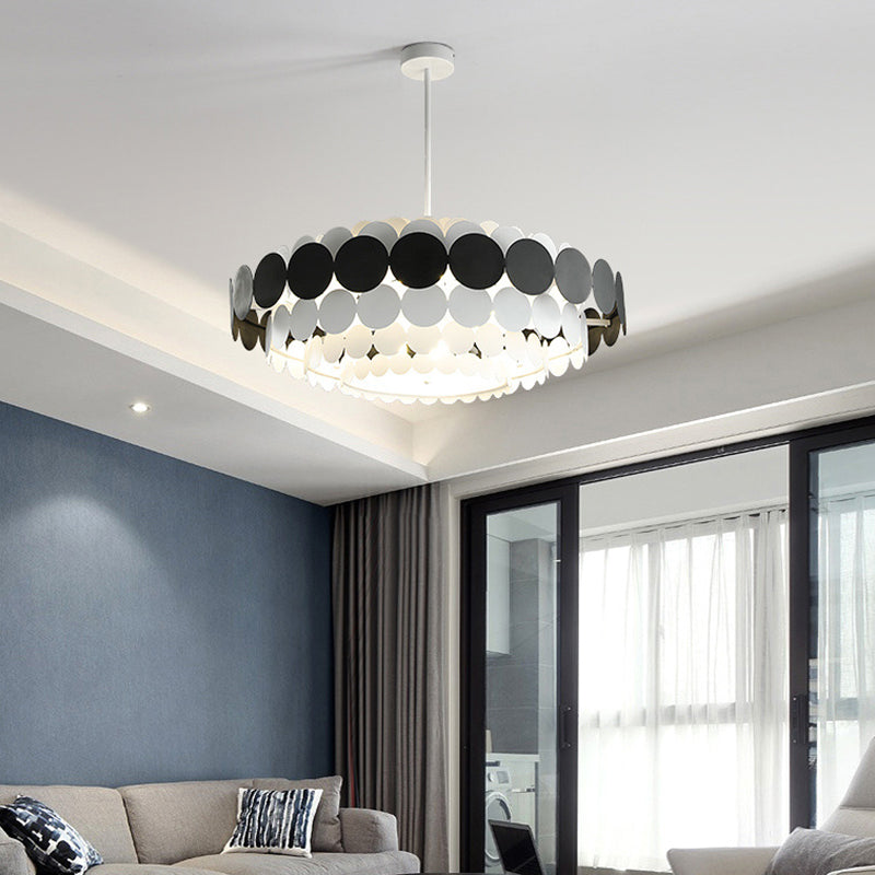 Nordic Style Chandelier Simple Hanging Light with Acrylic Shade for Bedroom