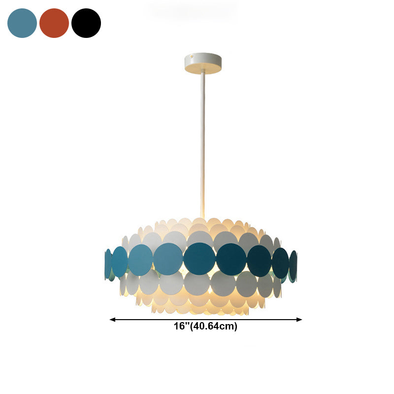 Nordic Style Chandelier Simple Hanging Light with Acrylic Shade for Bedroom