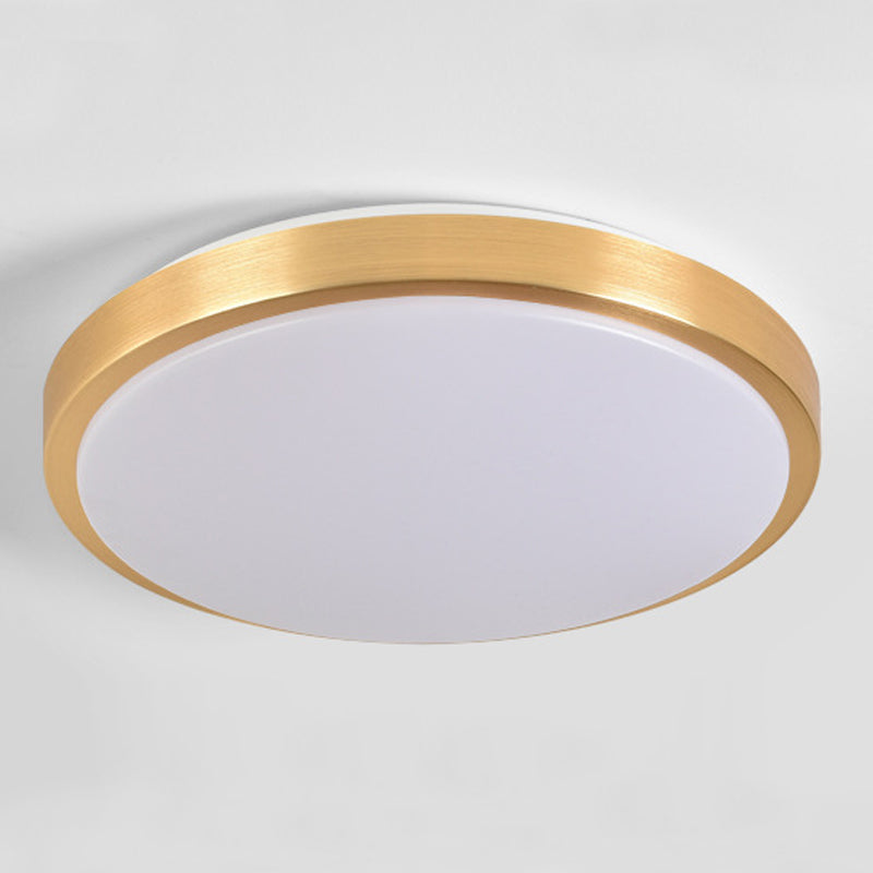 Lámpara de techo LED simple y moderna, montaje empotrado circular de aluminio para pasillo