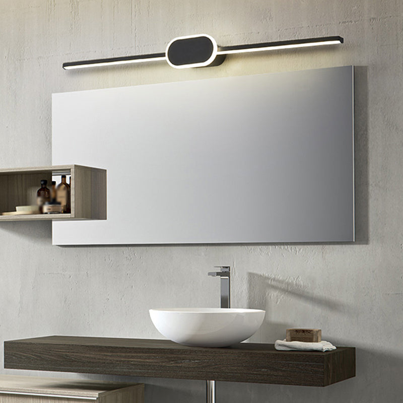 Iluminación de pared de tono geométrico de metal estilo moderno espejo de espejo lámpara montada en la pared