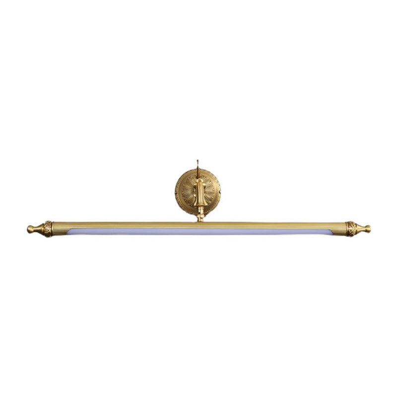 1 licht metalen lineaire spiegelwandverlichting moderne stijl wandmontage lamp in koper