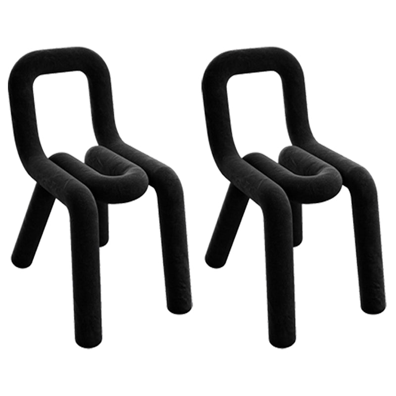 Hedendaagse stijl fluwelen stoel Set Open Back Side Dining Kitchen stoelen