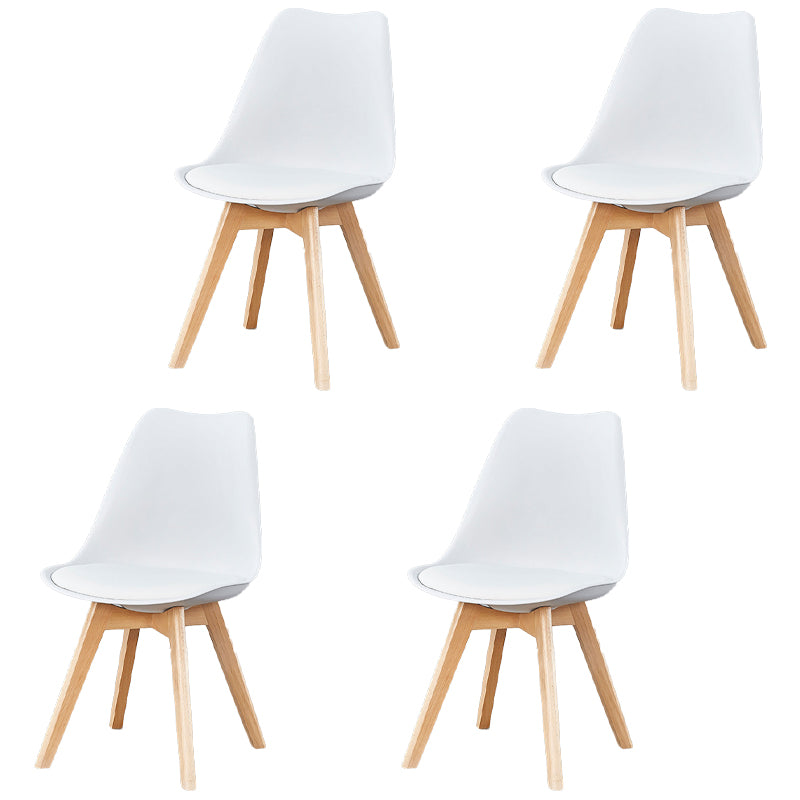 Sedia da letto per camera da letto in pelle scandinavana in pelle sedia da pranzo solida (set di 4)