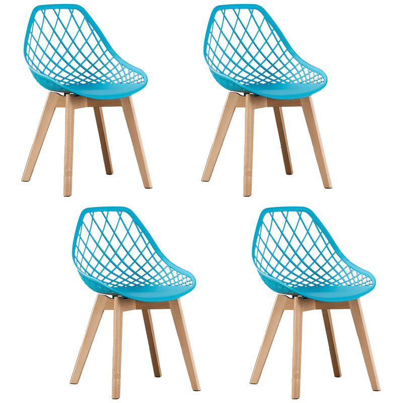 Eames Armless Dining Chairs Side Dining Chairs with Wood Legs (Set of 4)