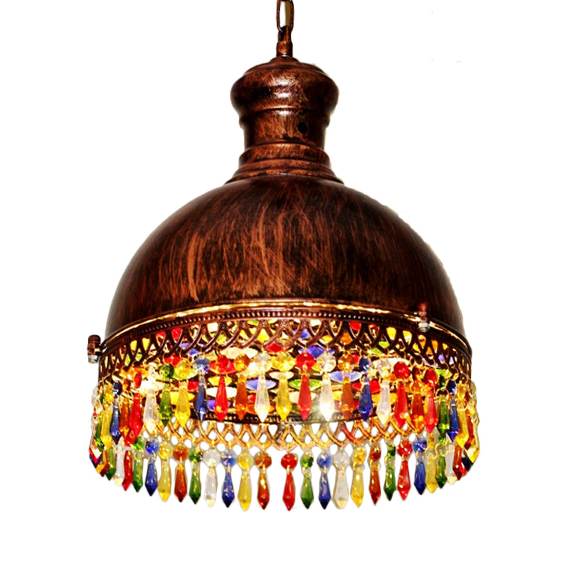 Art déco bol lustre éclairage 3 ampoules lampe suspendue au plafond en métal en laiton pour le salon