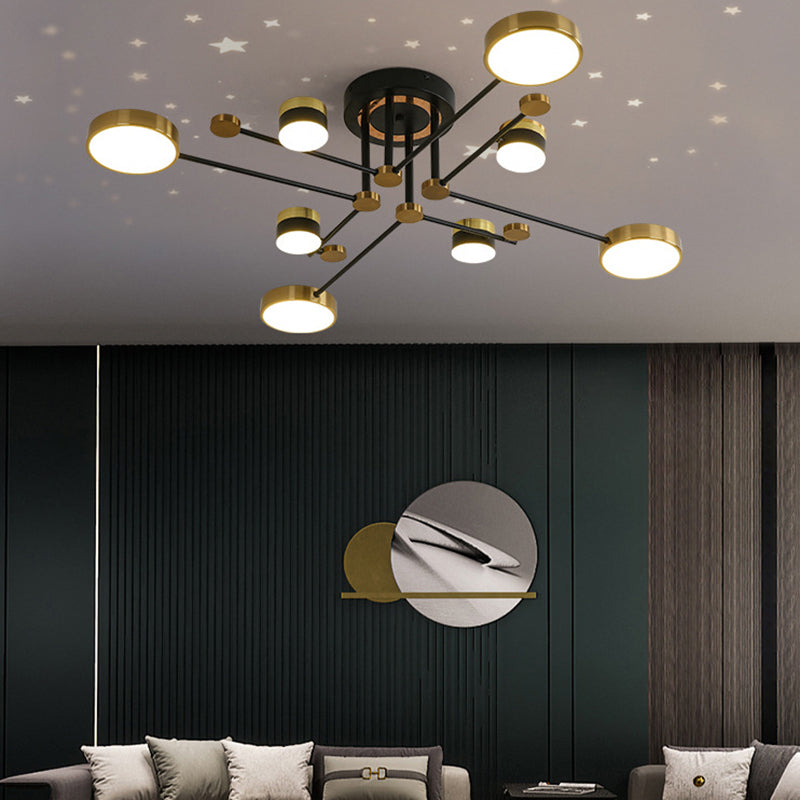 Modern Circular Shape LED Ceiling Lamp Iron Flush Mount for Living Room