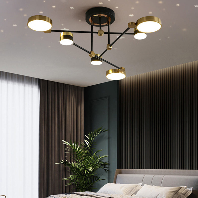 Modern Circular Shape LED Ceiling Lamp Iron Flush Mount for Living Room