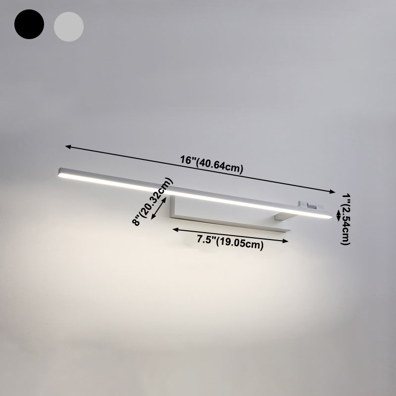 Metal lineal de la pared iluminación de la pared moderno espejo 1 lámpara de luz de pared ligera