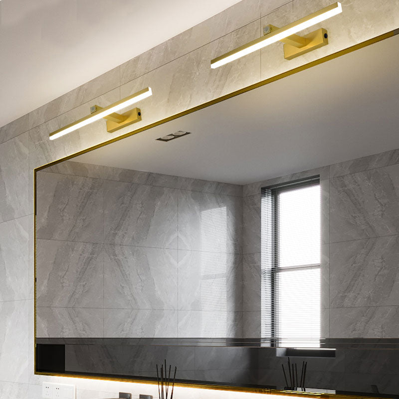 Lámparas de pared LED geométricas de estilo moderno Metal Ideas de iluminación de pared de espejo de 1 luces en oro