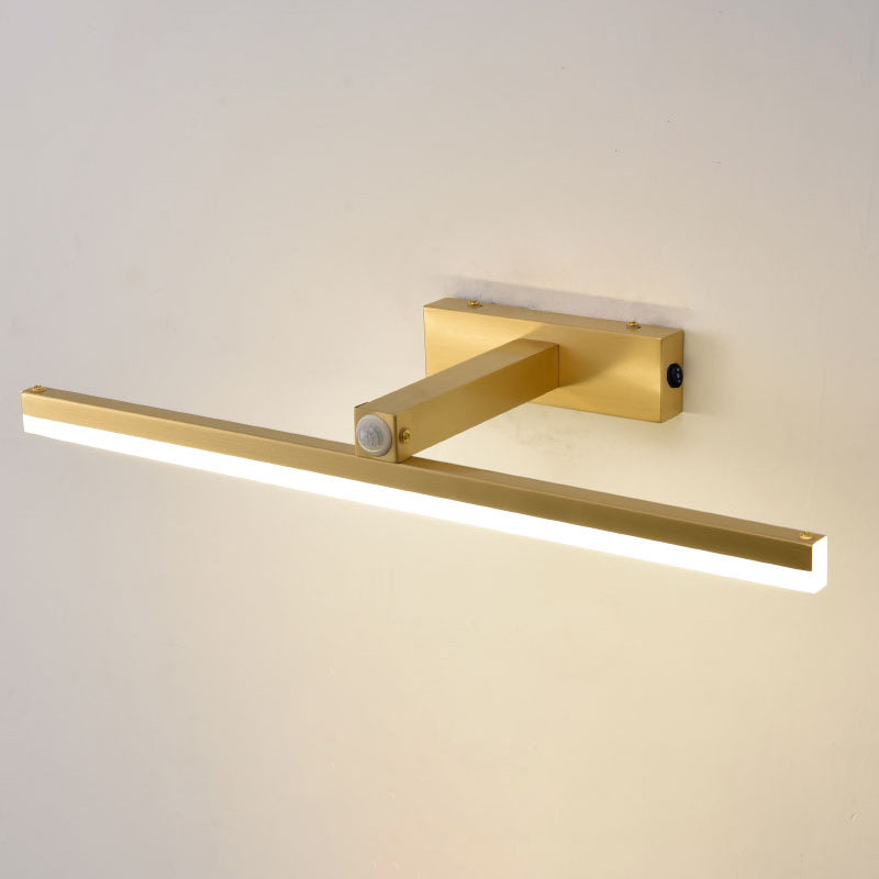 Lámparas de pared LED geométricas de estilo moderno Metal Ideas de iluminación de pared de espejo de 1 luces en oro