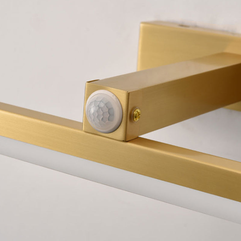 Lámparas de pared LED geométricas de estilo moderno Metal Ideas de iluminación de pared de espejo de 1 luces en oro