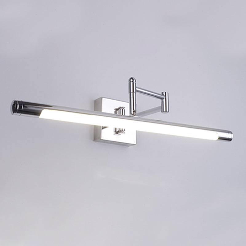 1-licht lineaire spiegelwandverlichting moderne stijl metalen wandgemonteerd licht in zilver