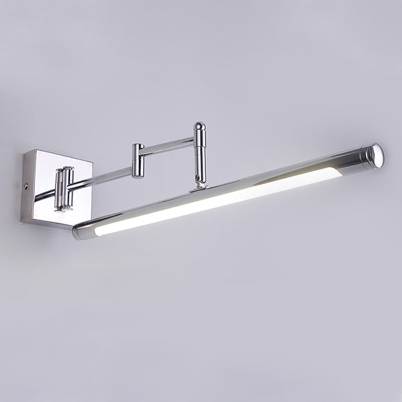 1-licht lineaire spiegelwandverlichting moderne stijl metalen wandgemonteerd licht in zilver