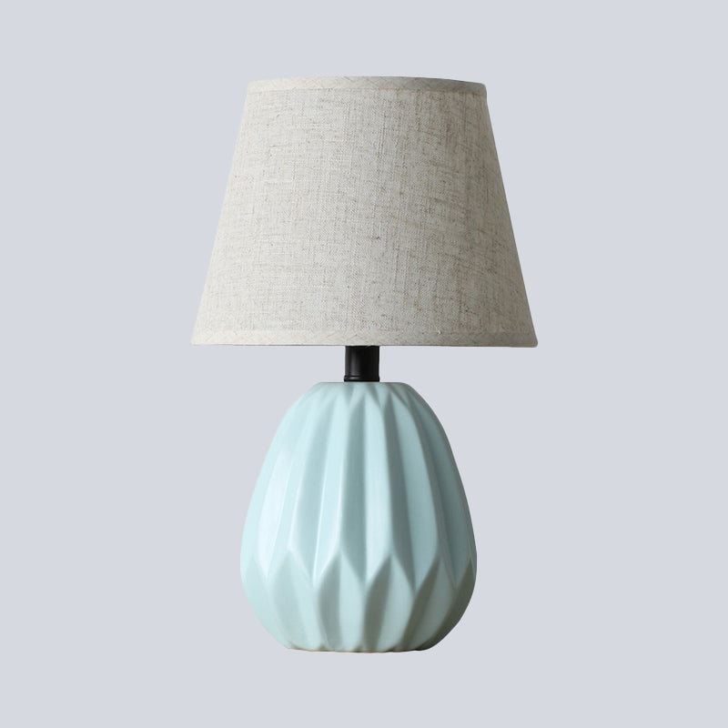 1 Head Conical Shade Task Lighting Modernism Fabric Reading Light in Blue for Study