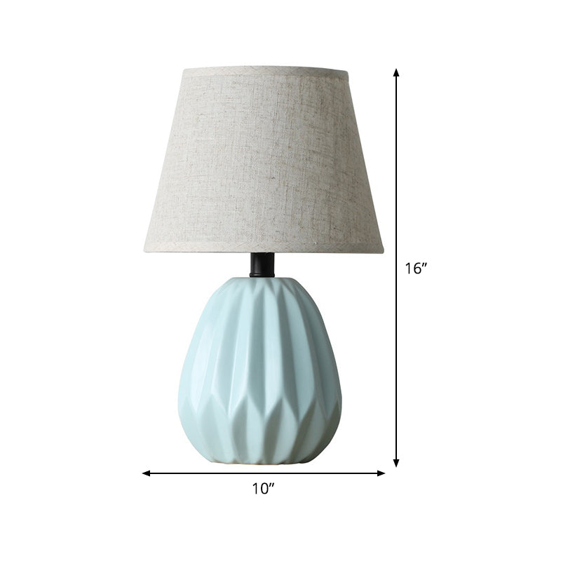 1 Head Conical Shade Task Lighting Modernism Fabric Reading Light in Blue for Study