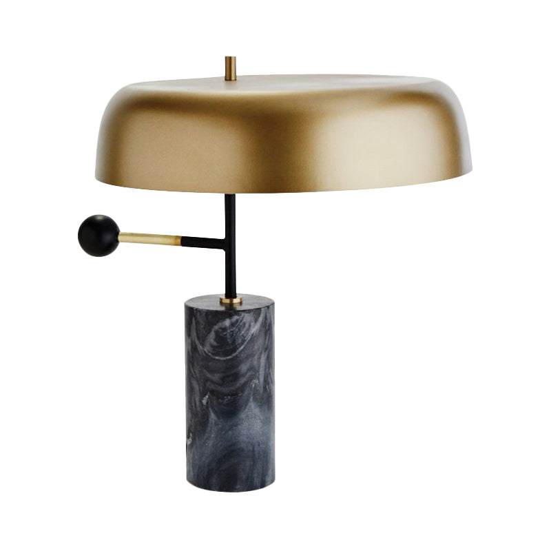 Drum Shade Task Lighting Modernism Metal 1 Head Gold Night Table Lamp for Bedside