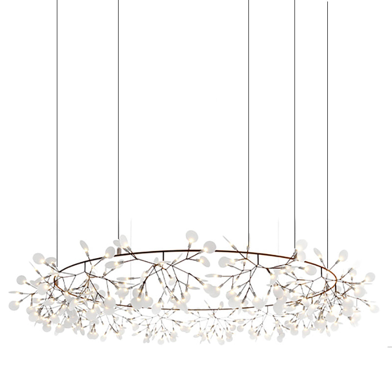 Metal White Chandelier Nordic Style Fireflies Chandelier Lampe For Living Room