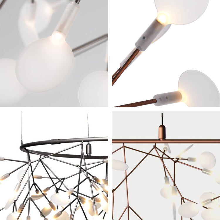 Metal White Chandelier Nordic Style Fireflies Chandelier Lampe For Living Room