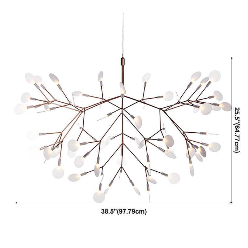 Metal White Chandelier Nordic Style Fireflies Chandelier Lampe For Living Room