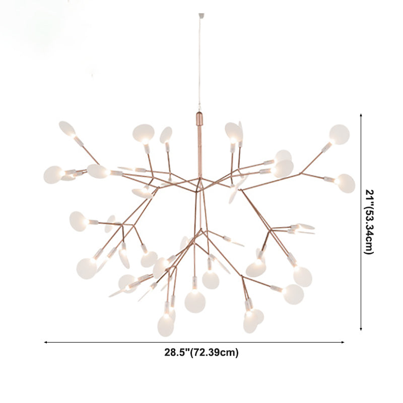 Metal White Chandelier Nordic Style Fireflies Chandelier Lampe For Living Room