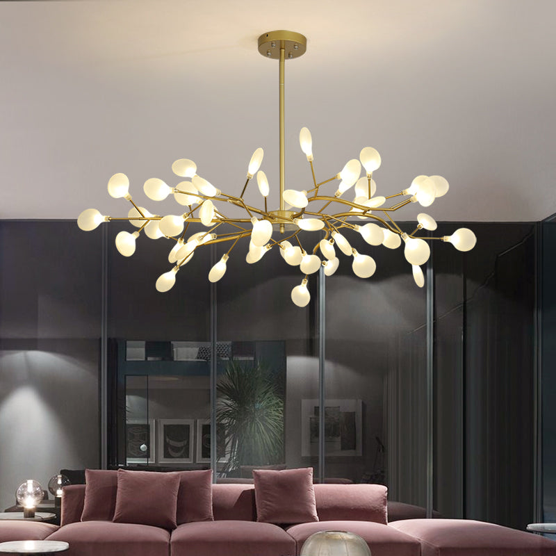 Metal Branch Shape Chandelier Nordic Style Fireflies Chandelier Chandelier pour le salon