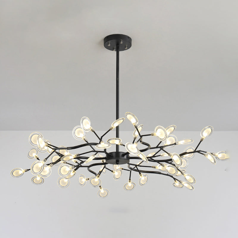 Metal Branch Shape Chandelier Nordic Style Fireflies Chandelier Chandelier pour le salon