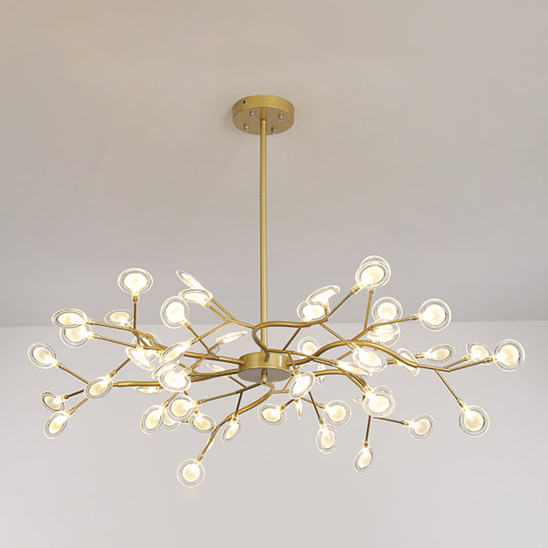 Metal Branch Shape Chandelier Nordic Style Fireflies Chandelier Chandelier pour le salon