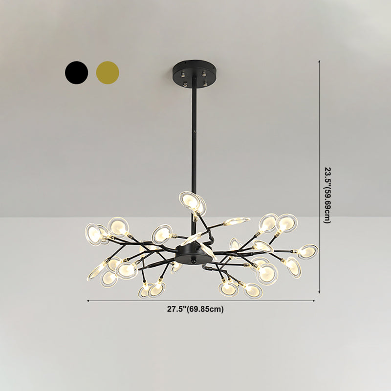 Metal Branch Shape Chandelier Nordic Style Fireflies Chandelier Chandelier pour le salon