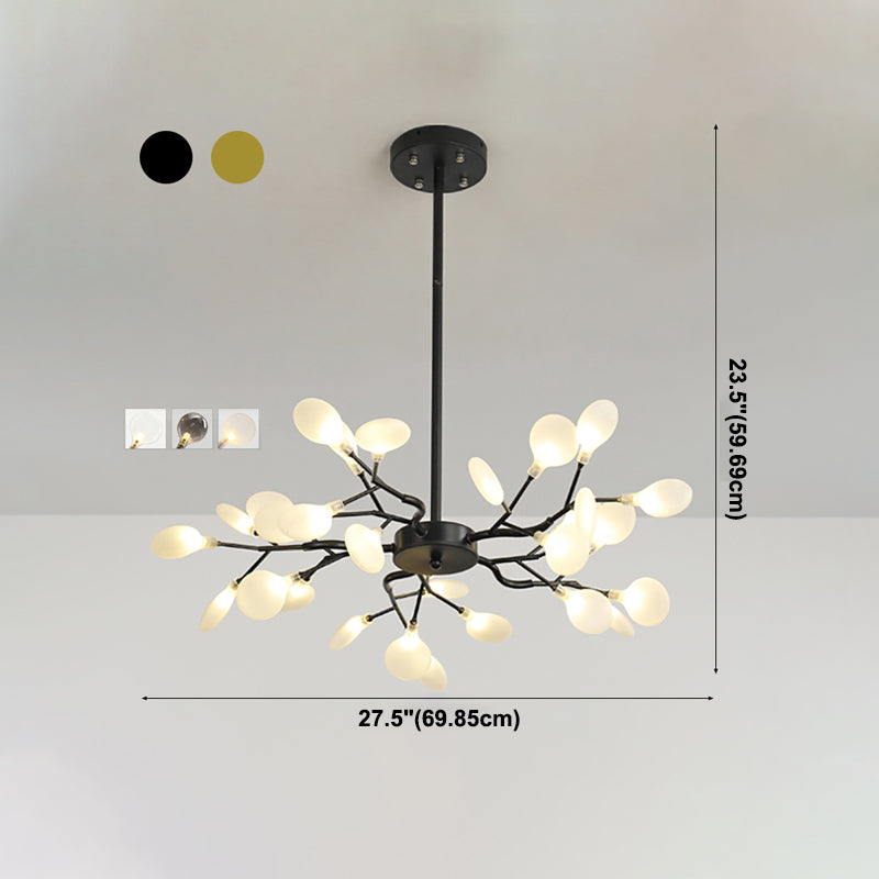 Metal Branch Shape Chandelier Nordic Style Fireflies Chandelier Chandelier pour le salon