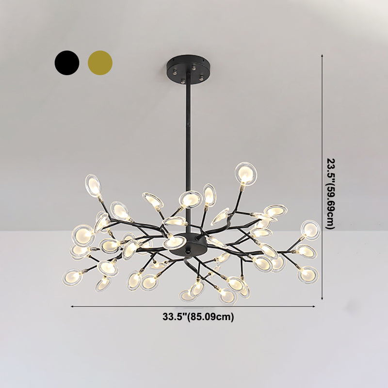 Metal Branch Shape Chandelier Nordic Style Fireflies Chandelier Chandelier pour le salon