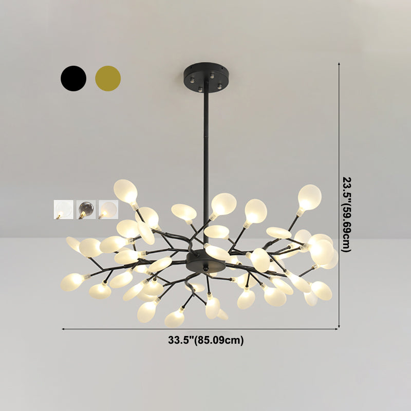 Metal Branch Shape Chandelier Nordic Style Fireflies Chandelier Chandelier pour le salon