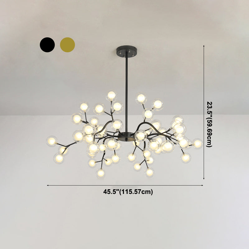 Metal Branch Shape Chandelier Nordic Style Fireflies Chandelier Chandelier pour le salon