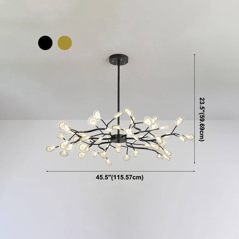 Metal Branch Shape Chandelier Nordic Style Fireflies Chandelier Chandelier pour le salon