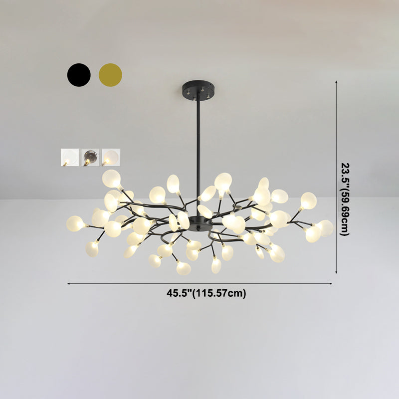 Metal Branch Shape Chandelier Nordic Style Fireflies Chandelier Chandelier pour le salon