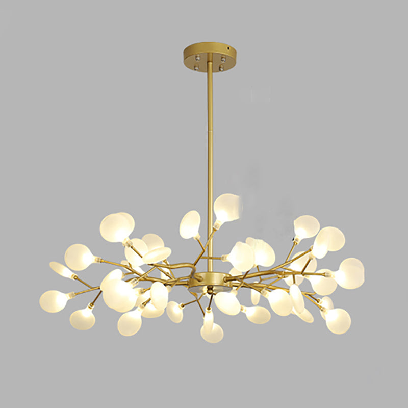 Forme de branche Chandelier Modern Fireflies Lampe Chandelier en or pour le salon