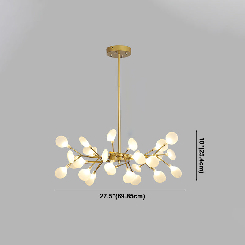 Forme de branche Chandelier Modern Fireflies Lampe Chandelier en or pour le salon