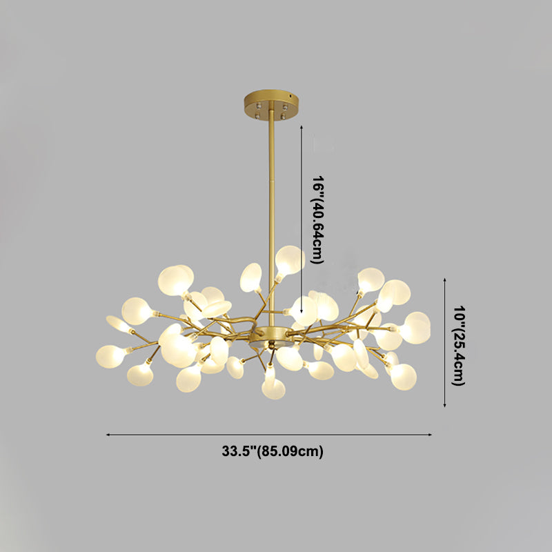 Forme de branche Chandelier Modern Fireflies Lampe Chandelier en or pour le salon